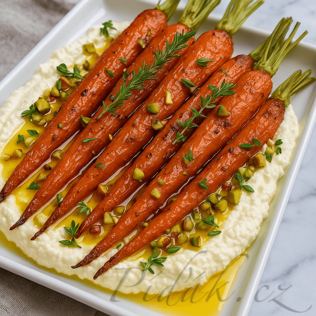 1. obrázek 🥕 Pečená mrkev se šlehanou ricottou a horkým medem