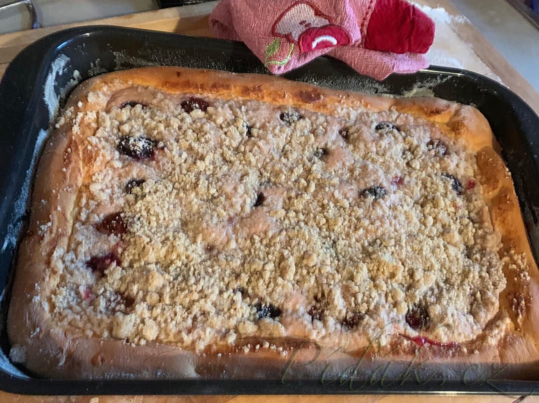 1. obrázek Kynutý koláč se švestkami a tvarohem 