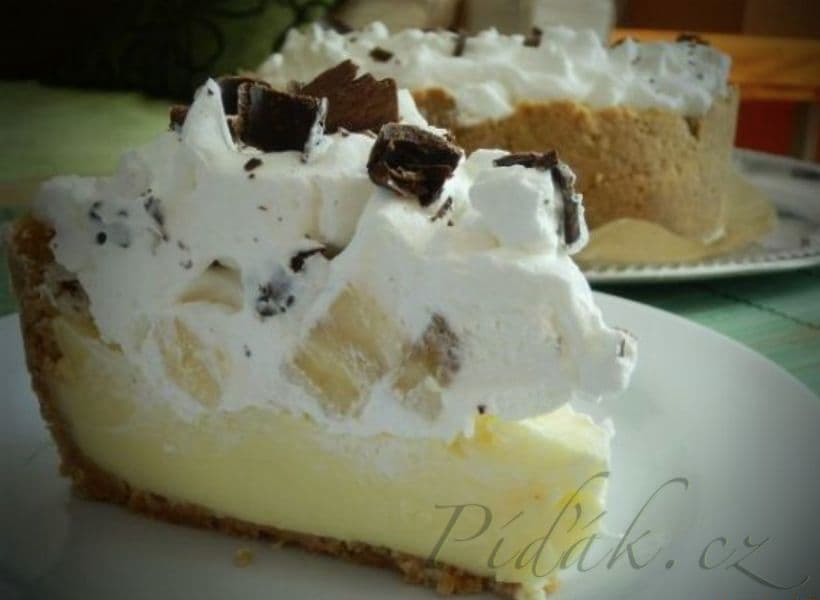 1. obrázek Banánovo-šľahačkový koláč zo sušienkového cesta