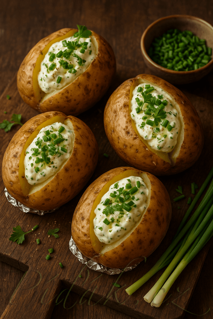 1. obrázek Pečené brambory plněné smetanovým sýrem 