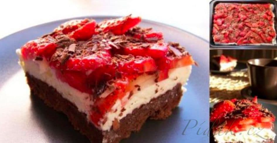 1. obrázek Vytuněné -  Míša řezy s jahodama a strouhanou čokoládou