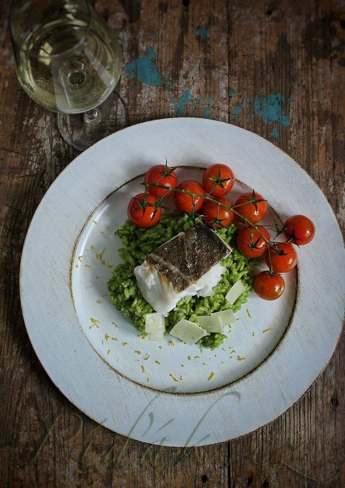 1. obrázek Špenátové rizoto s grilovanou treskou Skrei