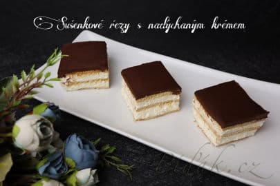 Obrázek Nepečené sušenkové řezy s nadýchaným krémem 