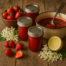 Obrázek Jahodovo - bezová marmeláda 